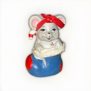 Giftco Bell Mouse 3" Tall Hand Painted Porcelain Bell Ornament Taiwan